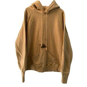 LARGE VENOR Hunting Gold Hoodie Oversized Sweatshirt Leather Lace Up Hippie Boho